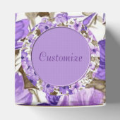 Hübsche Lila und weiße Blütenkube Geschenkschachtel (Oben)