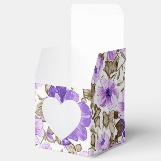 Hübsche Lila und weiße Blütenkube Geschenkschachtel (Geöffnet)