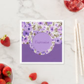 Hübsche Lila und weiße Flora Napkins 3 Serviette (Beispiel)