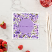 Hübsche Lila und weiße Flora Napkins Serviette (Beispiel)
