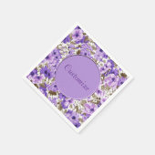 Hübsche Lila und weiße Flora Napkins Serviette (Ecke)