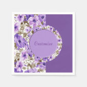 Hübsche Lila und weiße Napkins 4 Serviette (Vorderseite)