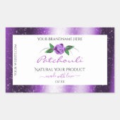 Hübsche Lila und weiße Produktkennzeichnungen Rose Rechteckiger Aufkleber (Vorderseite)