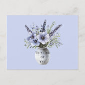 Hübsche lila violette Blumen Vase   Postkarte (Vorderseite)