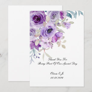 hübsche lila violette Dankeskarten Save The Date