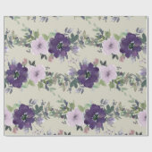 Hübsche lila Wasserfarben-Blumen Geschenkpapier (Flach)