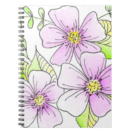 Hübsche lila Wasserfarben-Blumen Notizblock (Vorderseite)