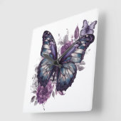 HÜBSCHE LILA WASSERFELDER UND BLUME QUADRATISCHE WANDUHR (Winkel)