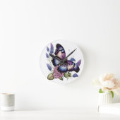 HÜBSCHE LILA WASSERFELDER UND BLUME RUNDE WANDUHR (Zuhause)