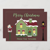 Hübsche Lila Weihnachtsgrüße Feiertagskarte (Vorne/Hinten)