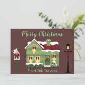 Hübsche Lila Weihnachtsgrüße Feiertagskarte (Stehend Vorderseite)