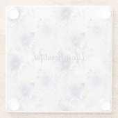 Hübsche Lila weiße Blume Glasuntersetzer (Rückseite)