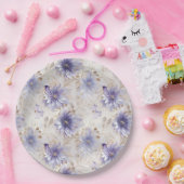 Hübsche Lila weiße Blume Pappteller (Party)