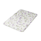 Hübsche lila weiße Blumen Badematte (Schrägansicht)