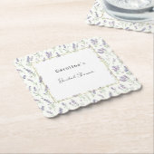 Hübsche lila weiße Blumen Brautparty Untersetzer (angewinkelt)