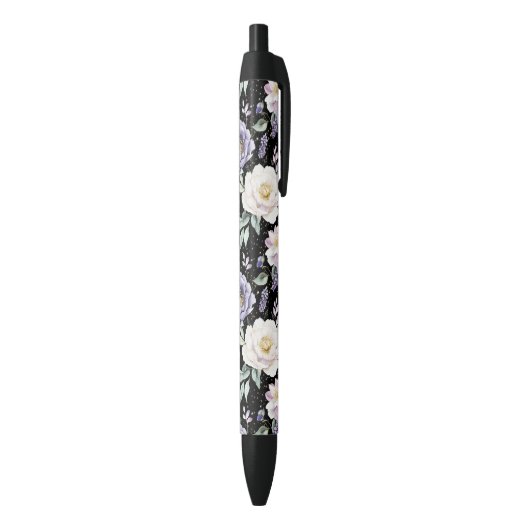 Hübsche lila weiße Blumen Kugelschreiber (Unterseite (Vertikal))