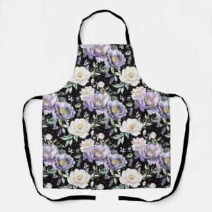 Hübsche lila weiße Blumen Schürze