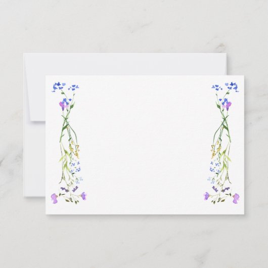 Hübsche Lila Wildblume Delikatessen Dankeskarte (Rückseite)