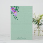 Hübsche Lila Wildblume Fotoecke Briefpapier (Stehend Vorderseite)