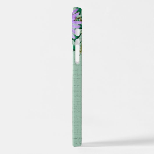 Hübsche Lila Wildblume Fotoecke iPhone Hülle (Linke Seite)