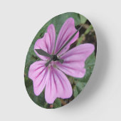 Hübsche Lila Wildblume Wall Clock Runde Wanduhr (Winkel)