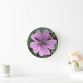 Hübsche Lila Wildblume Wall Clock Runde Wanduhr (Zuhause)