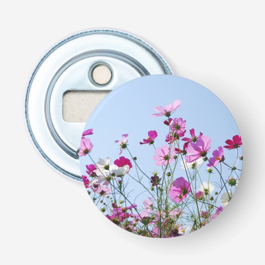 Hübsche lila Wildblumen-Wiesen-Foto Flaschenöffner (Vorderseite)