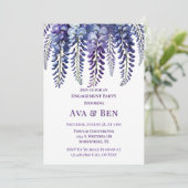 Hübsche Lila Wisteria-Blume-Vertragspartei Einladung (Stehend Vorderseite)