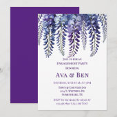 Hübsche Lila Wisteria-Blume-Vertragspartei Einladung (Vorne/Hinten)