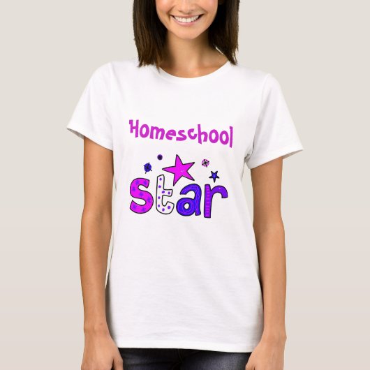 Hübsche Lila Zuhause School Star T-Shirt (Vorderseite)