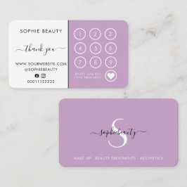 Hübsche Lilac Beauty Business Monogram Treuekarte
