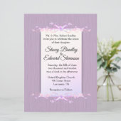Hübsche Lilac Simplicity Hochzeit Einladung (Stehend Vorderseite)