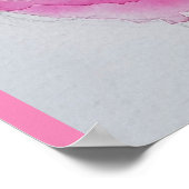 Hübsche Lilie in rosa Aquarellmalerei Poster (Ecke)