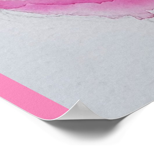 Hübsche Lilie in rosa Aquarellmalerei Poster (Ecke)