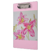 Hübsche Lily in rosa Aquarellmalerei Lilium Klemmbrett (Links)