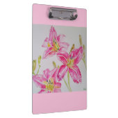 Hübsche Lily in rosa Aquarellmalerei Lilium Klemmbrett (Rechts)