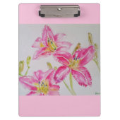 Hübsche Lily in rosa Aquarellmalerei Lilium Klemmbrett (Vorderseite)