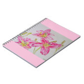 Hübsche Lily in rosa Aquarellmalerei Lilium Notizblock (Linke Seite)