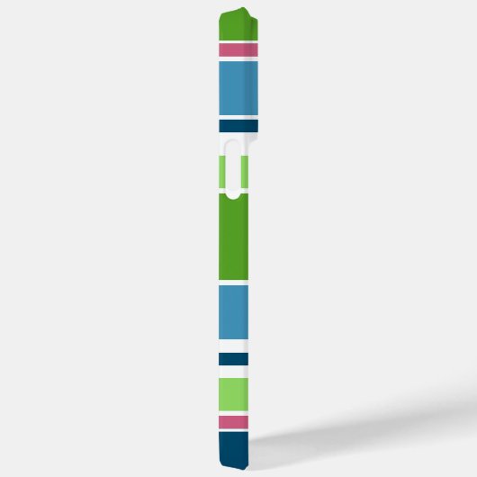 Hübsche Limettengrün Aquamarin Blau Rosa Streifen Case-Mate iPhone Hülle (Rückseite / Rechts)