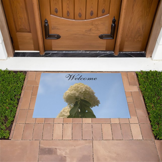 Hübsche Limone Hydrangea Blue Sky Doormats Fußmatte (Außenbereich)