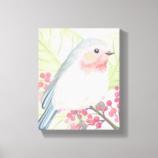 Hübsche Little Pastel Bird Canvas Leinwanddruck (Vorderseite)