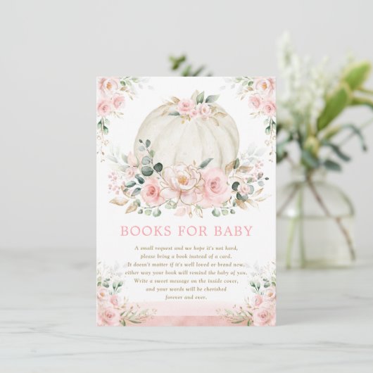 Hübsche Little Pumpkin Rose Gold Books für Baby Begleitkarte (Stehend Vorderseite)