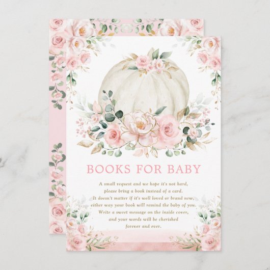 Hübsche Little Pumpkin Rose Gold Books für Baby Begleitkarte (Vorne/Hinten)