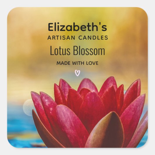 Hübsche Lotus-Blume im Teichgeschäft Quadratischer Aufkleber (Vorderseite)