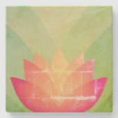 Hübsche Lotus-Blume Steinuntersetzer (Vorderseite)