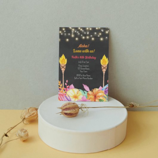 Hübsche Luau Geburtstagsparty Einladung