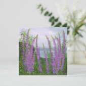 Hübsche Lupine-Blume am See Feiertagskarte (Stehend Vorderseite)