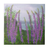 Hübsche Lupine-Blume am See Fliese (Vorderseite)