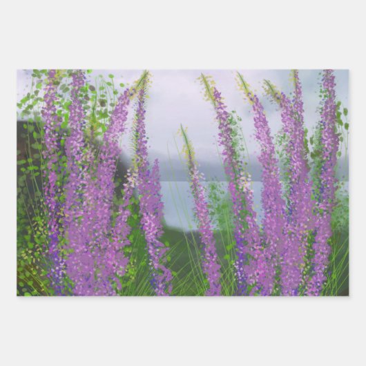 Hübsche Lupine-Blume am See Geschenkpapier Set (Vorderseite)