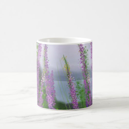 Hübsche Lupine-Blume am See Kaffeetasse (Mittel)